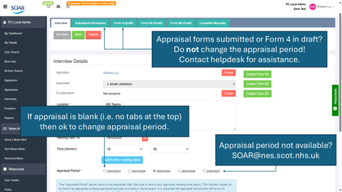 Editing appraisal periods