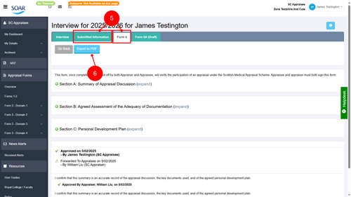Accessing previous appraisals