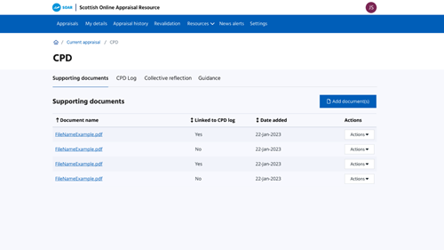 CPD Supporting Documents upload