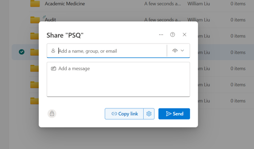 Sharing selected folder on OneDrive