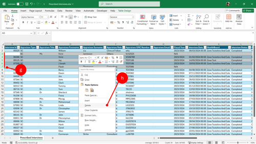 Prescribed search results